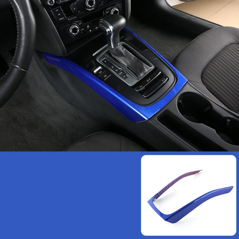 Blue Автомобильный Стайлинг, мультимедийная Подставка для рук, панель для украшения, наклейка, коробка передач s, рамка, отделка, для Audi A4 B8 A5, интерьерные авто аксессуары - Название цвета: Blue