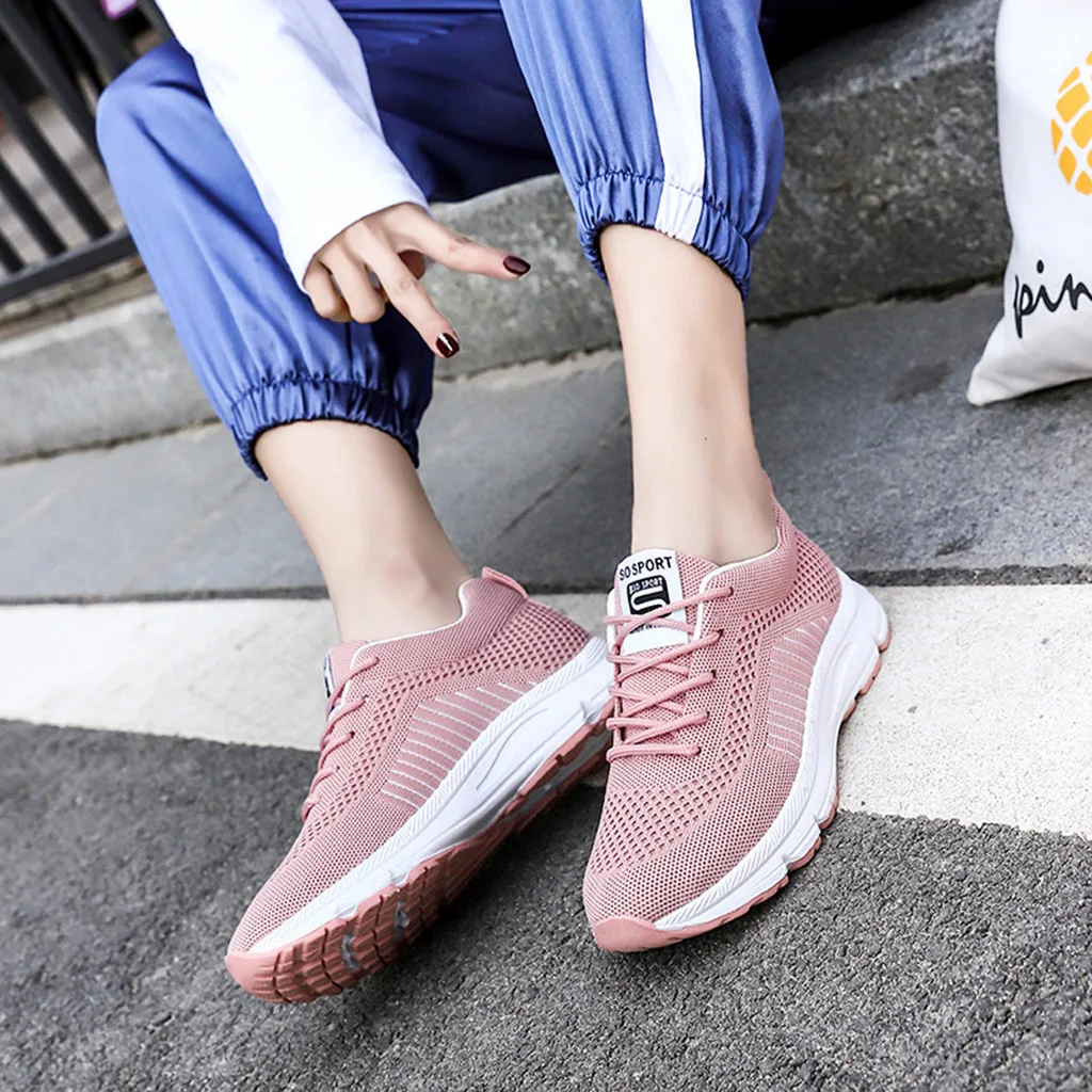 Женская модная Повседневная дышащая Спортивная обувь на шнуровке студенческие