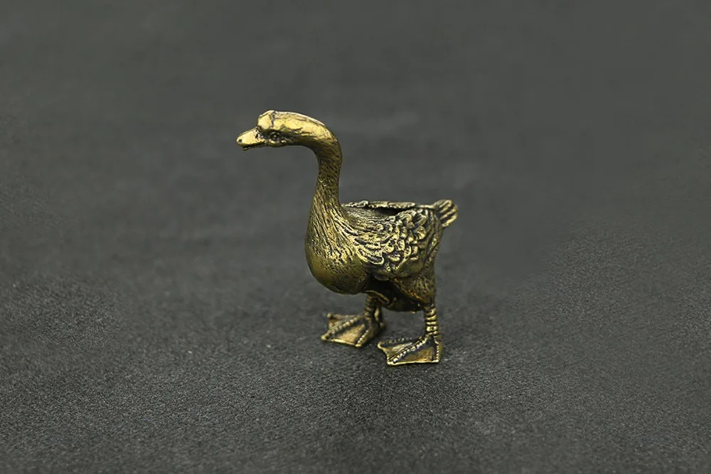 Антикварный медный гусь ручной работы из латуни для влюбленных пар гусей ремесло