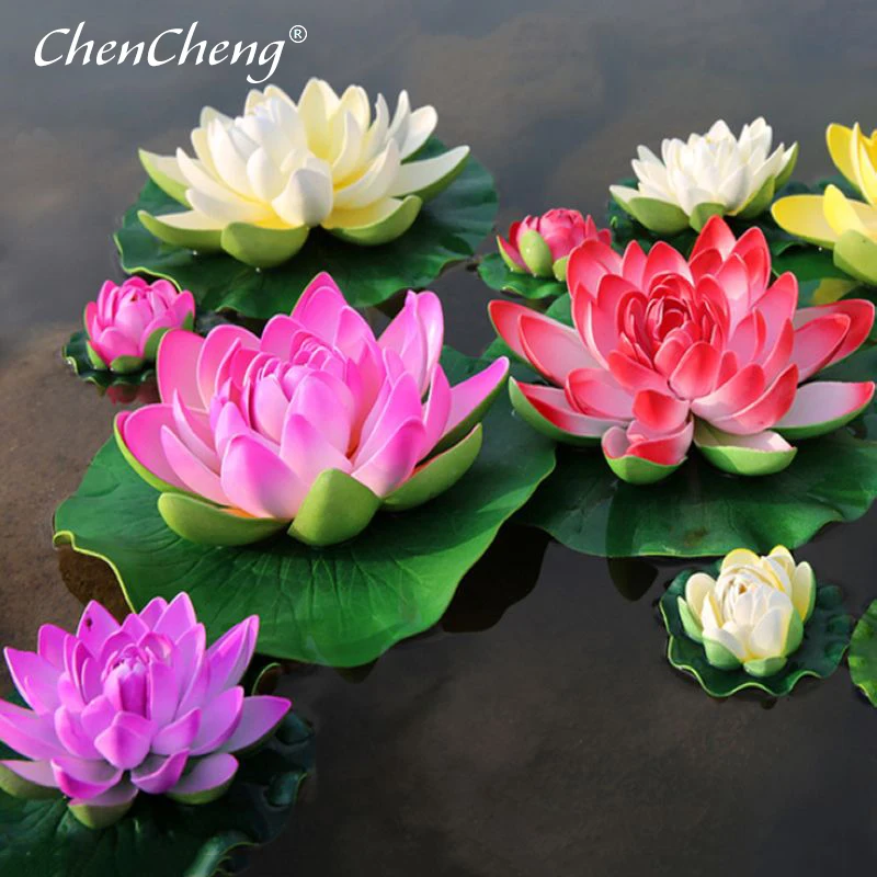 CHENCHENG 1 шт. искусственный Лотос водяная Лилия плавающий цветок Пруд Танк растение орнамент домашний сад украшение пруда