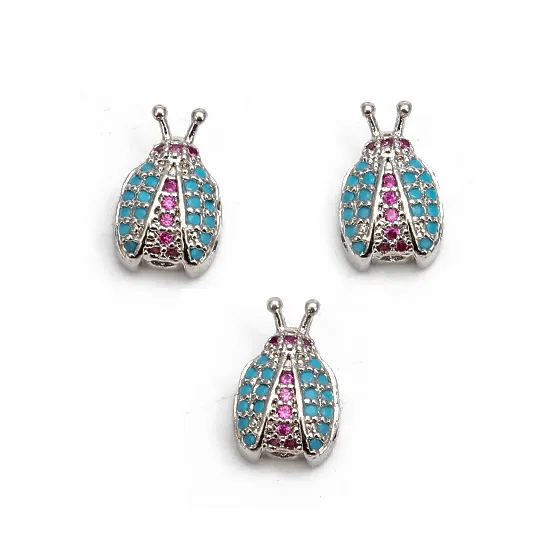 MEIBEADS 1 шт. CZ циркониевые амулеты DIY Москитная Божья коровка очаровательный