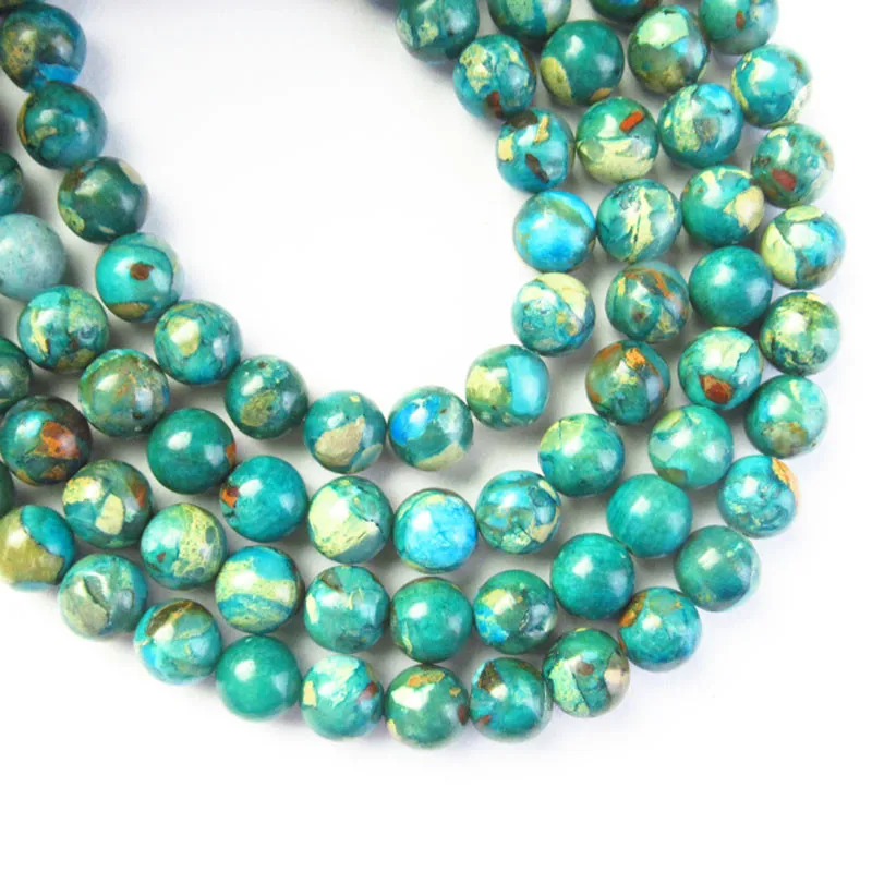 

Beautiful 19g 6mm Natural Snake Skin Jaspers Round Ball Loose Bead 15.5" For Jewelry Making DIY