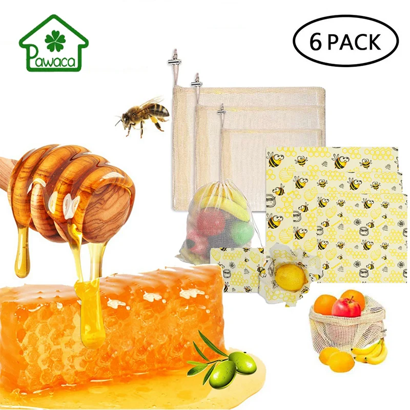 6/3 шт многоразовые пчелиный воск обертывание сэндвич и пищевая обертка моющиеся