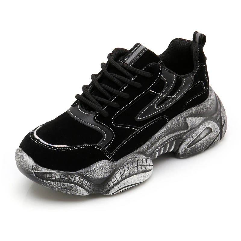 

Retro Fashion Sneakers Women Sport Casual Shoes Low Top Lace Up Women Trainers Flock Platform Sneakers Ladies Shoes XU110