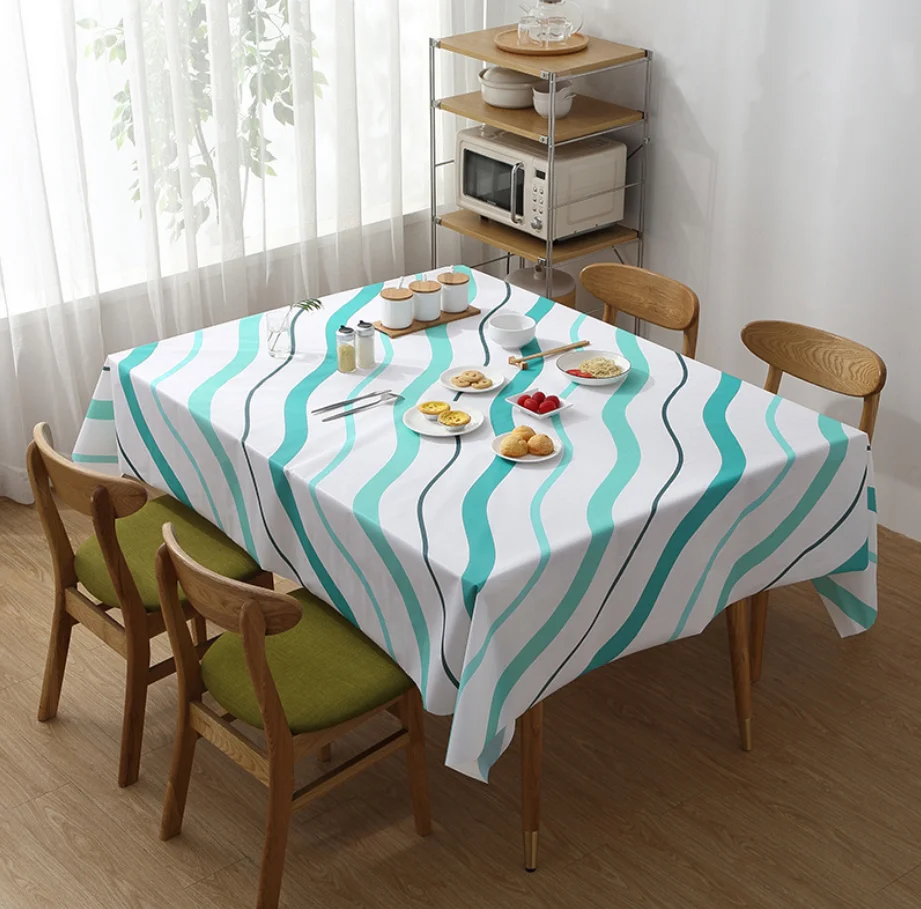 Скандинавском стиле с принтом в полоску PEVA скатерть масло-непромокаемая