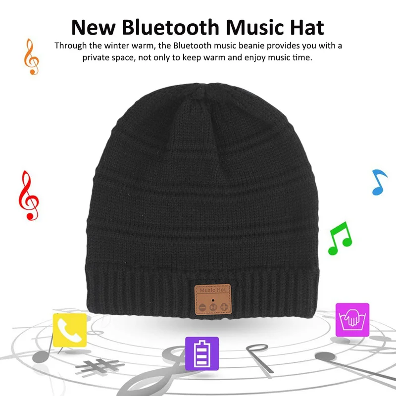 Детская супермягкая трикотажная Bluetooth-шапочка без козырька для зимних видов