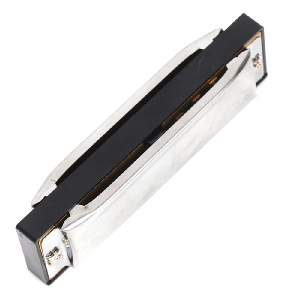 

10 Holes Diatonic Blues Harp Harmonica Key of 20 Tones (Gold)