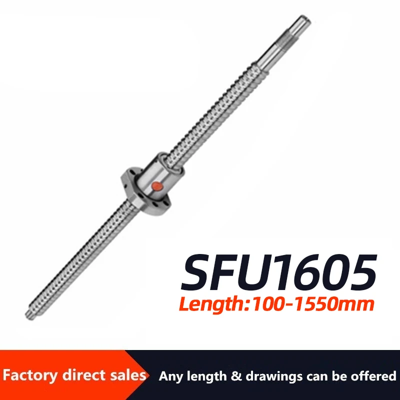 

Ballscrew SFU1605-any length 100mm to 1550mm Ball Screw with ball nut End Machined CNC parts