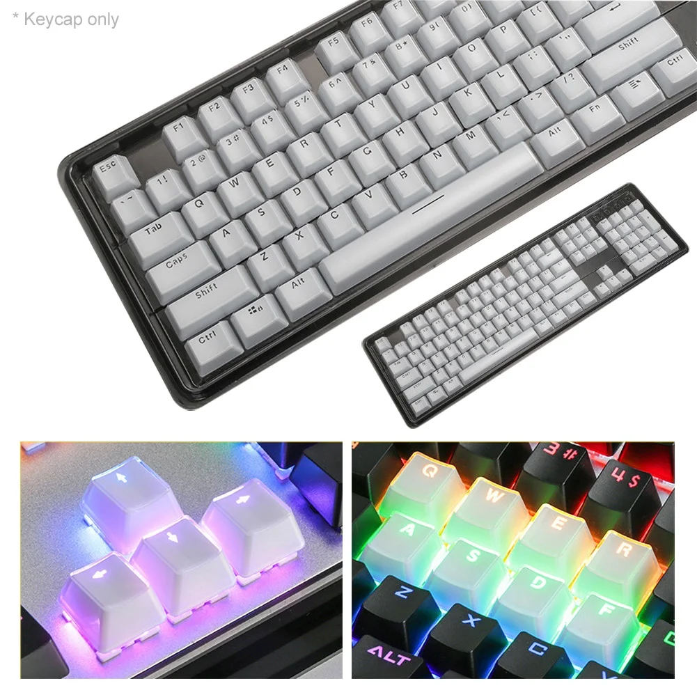 

104Pcs/Set Translucent Key Cap Cover Mechanical Keyboard Keycaps Replacement for Mechanical Keyboard Replacement Keyboards caps