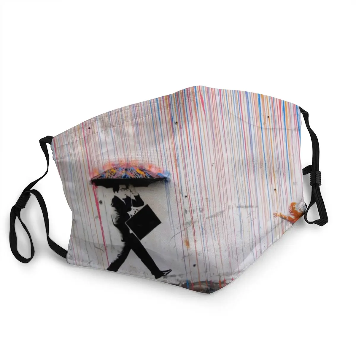 Бэнкси зонтик с нарисованной радугой Happy девушка маска для ухода за кожей лица