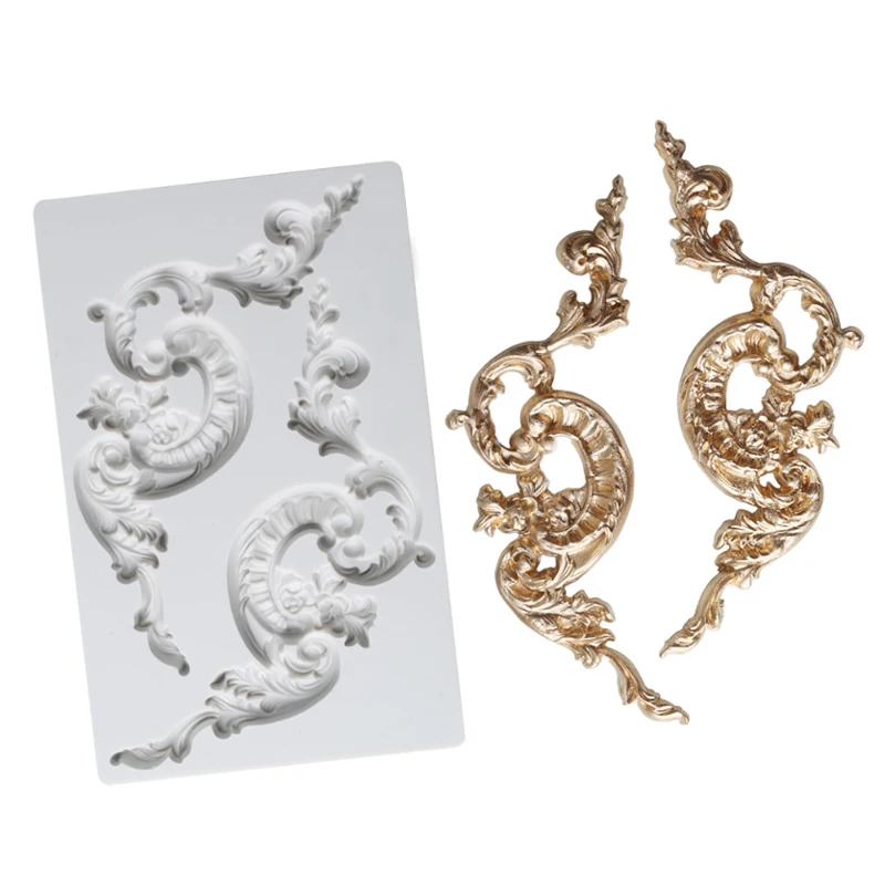 Ретро рельефная форма силиконовая помадка для украшения торта инструмент Gumpaste