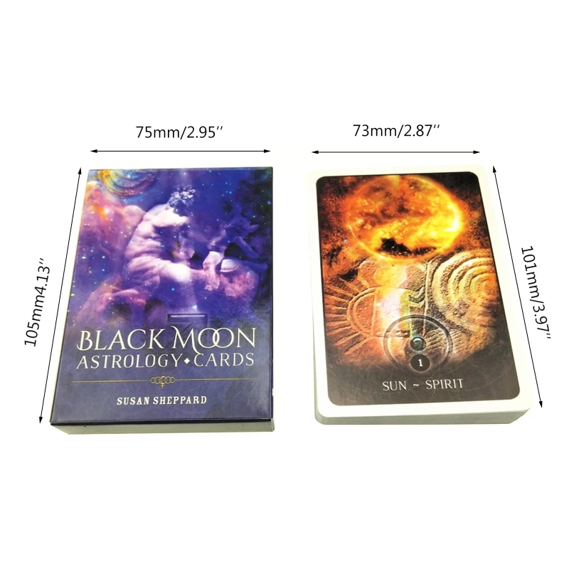 

N58B Black Moon Astrology Oracle Cards Full English 52 Cards Deck Tarot Divination Fate Family Party Board Game
