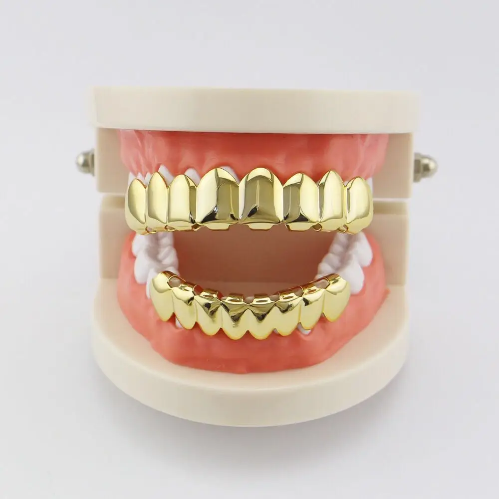 Хип хоп ювелирные украшения Bling grillz мужские хип золотые зубные грили грилли