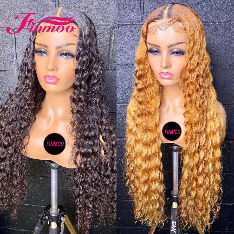 1b 30 медовый блонд цвет Омбре кудрявые человеческие волосы на фронте парики для