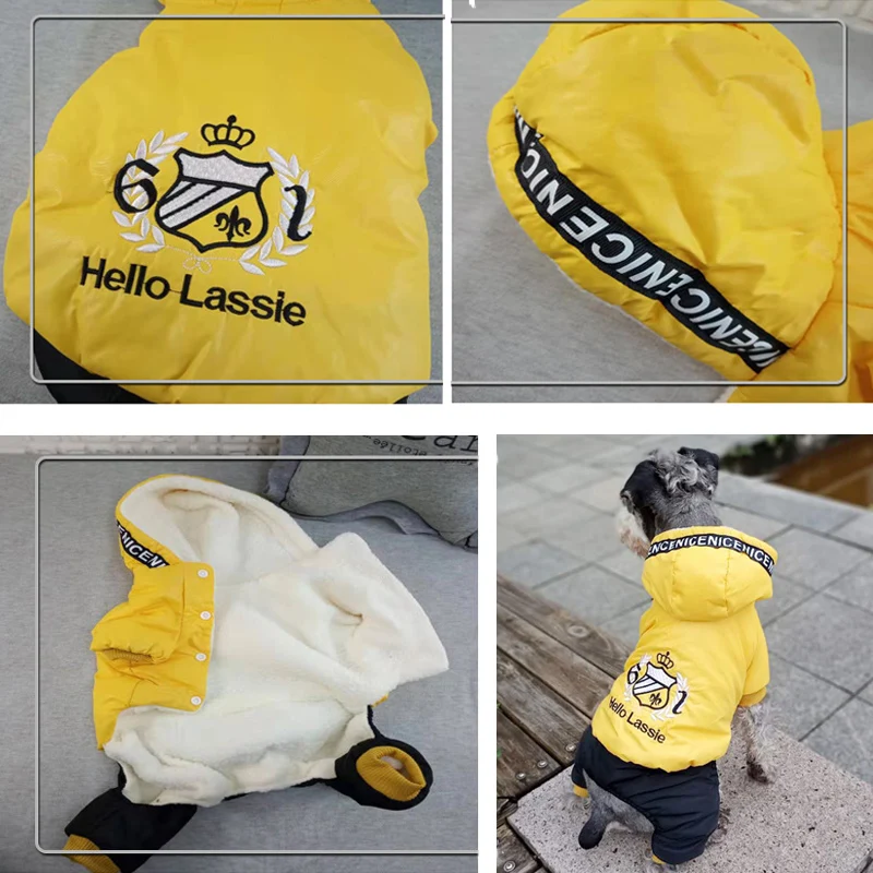 Повседневный Комбинезон для собак с надписью на четыре лапы одежда зимняя теплая