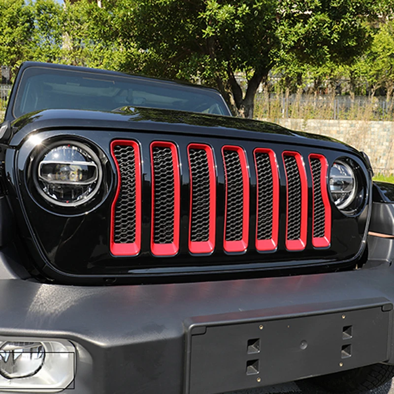 

Для Jeep Wrangler 2018-2021, Гладиатор 2020 2021, красочные прямоугольные средние решетки, рамка, декоративная крышка, отделка, Стайлинг автомобиля