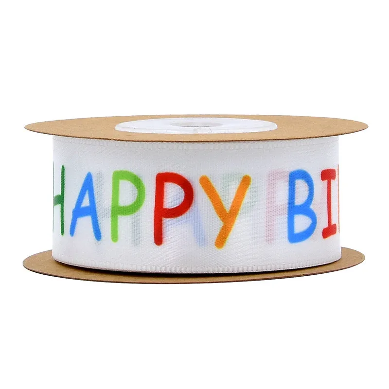 

15mm/25mm 10y/roll Multi color etter balloon ribbon Birthday party cake gift box packaging decoration
