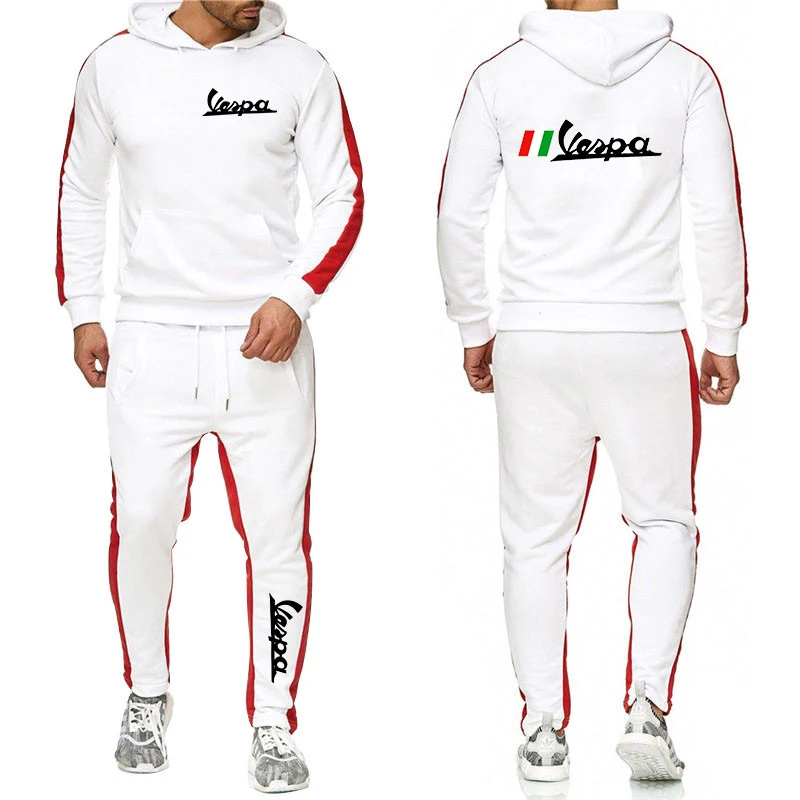 

Spring Fall Man's 2021 New Vespa Logo Custom Made Printing Hoodies Sweatpants Unisex 100%Pure Cotton Manufacture Sport Suit