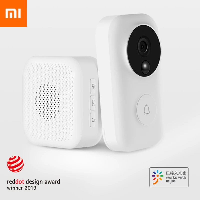 Xiaomi Zero AI распознавание лица 720P ИК ночного видения Видео набор дверных звонков Обнаружение движения SMS Push домофон Облачное хранение
