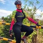 Женский трикотажный костюм с длинными брюками, спортивный тонкий комбинезон для велоспорта и бега, триатлонный комбинезон