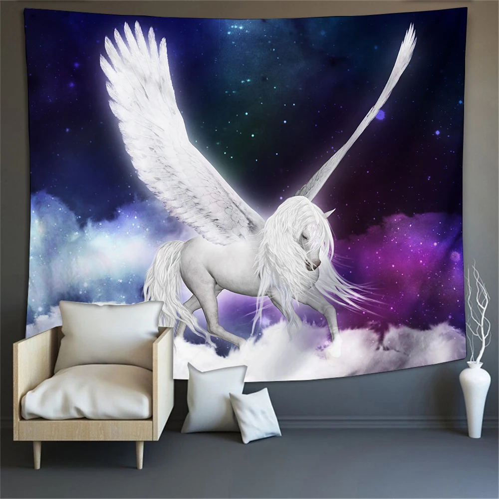 3D гобелен с цифровым принтом фантазия Единорог настенный художественный Пегас