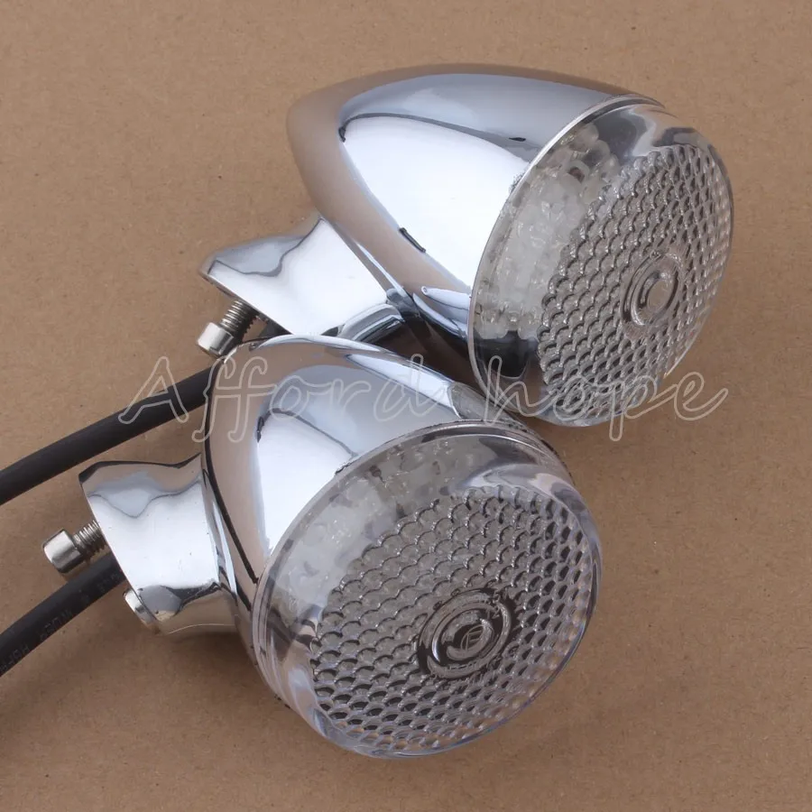 4 шт. хромированный передний задний мотоциклетный светодиодный Янтарный