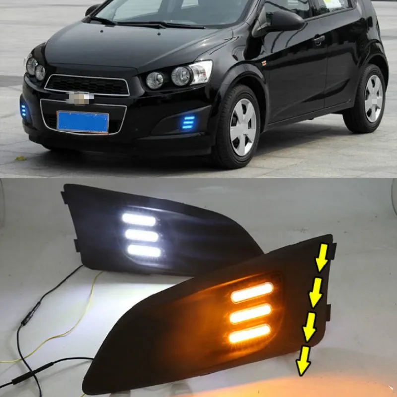 1 комплект для Chevrolet Chevy AVEO Sonic зубная щётка 2011 2012 2013 автомобиля светодиодный DRL