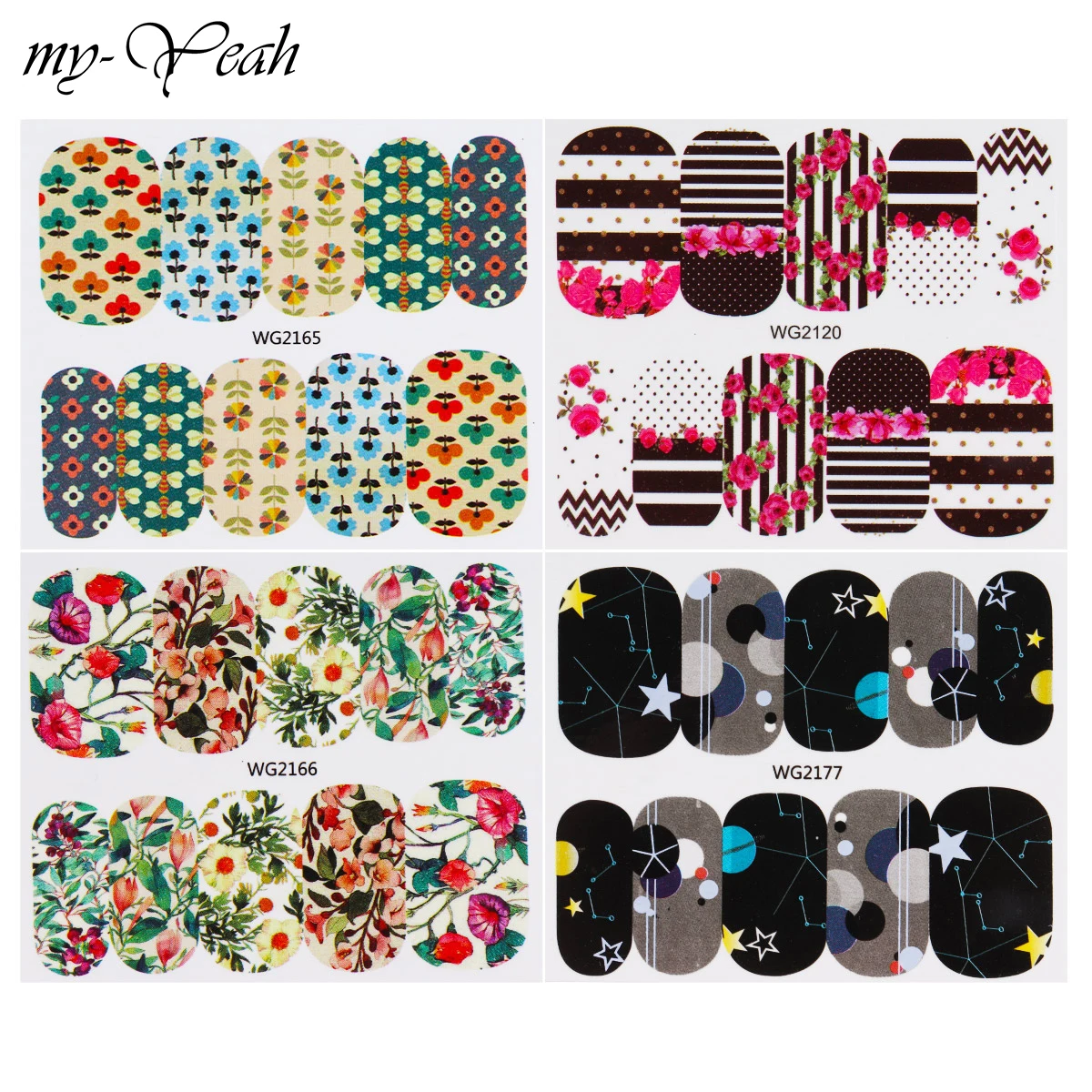 25 листов/Набор для дизайна ногтей несколько стилей переводная наклейка водяная