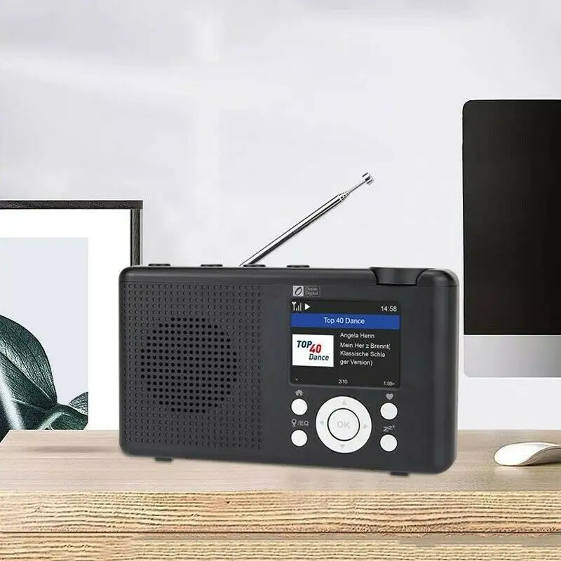 

Ocean Digital WR-23D Portable WiFi Internet Radio Bluetooth Speaker Multifunctional FM Digital Radio For DAN/DAB+ with Battery