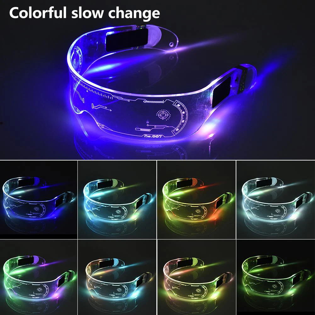 

Colorful EL Luminous Glasses Led Light Up Visor Eyeglasses for Bar KTV Christmas Birthday Party New Year Decorations