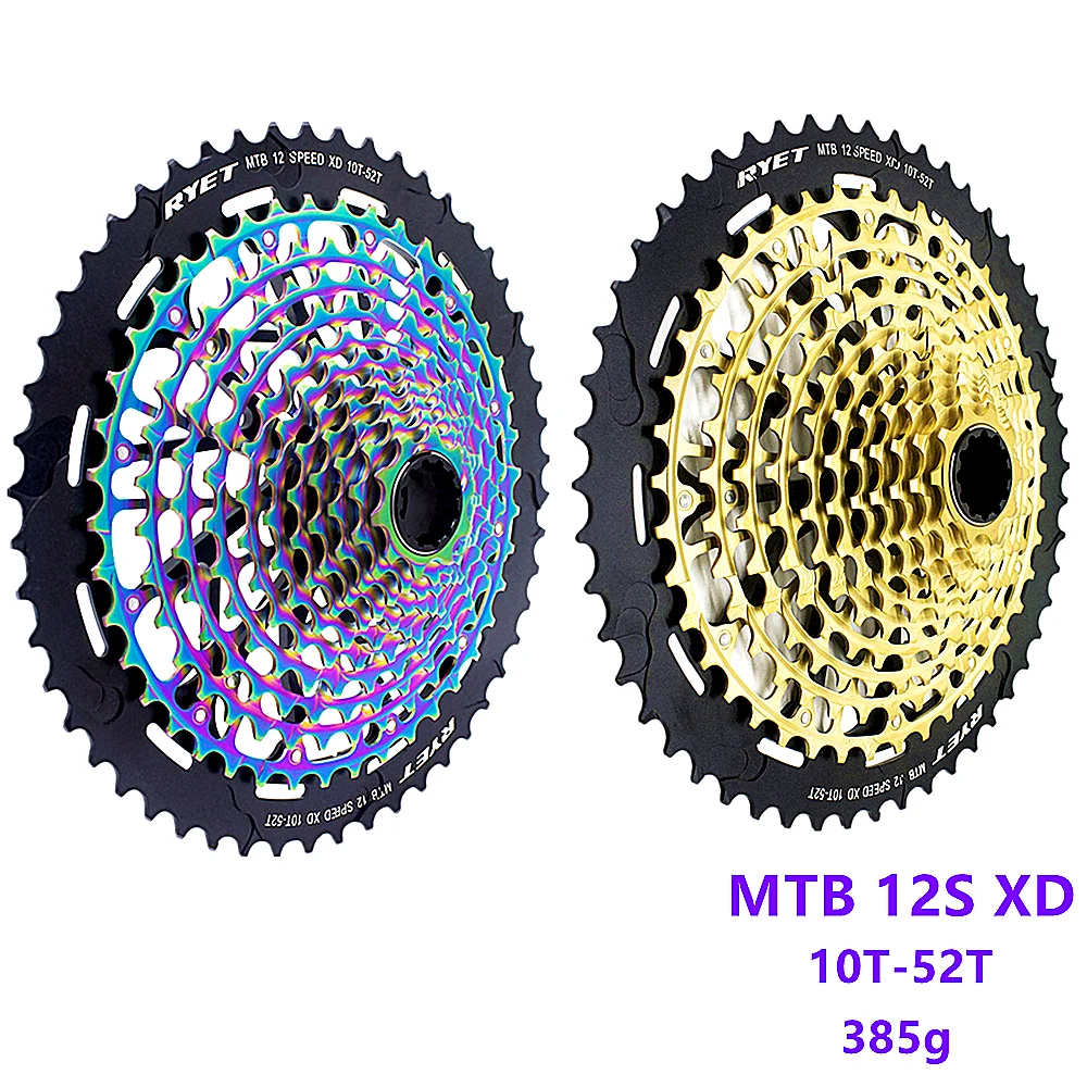 Кассета RYET MTB 12 Скоростей 10 52T Ультралегкая разноцветная кассета XD Freewheel Rainbow 385g ult