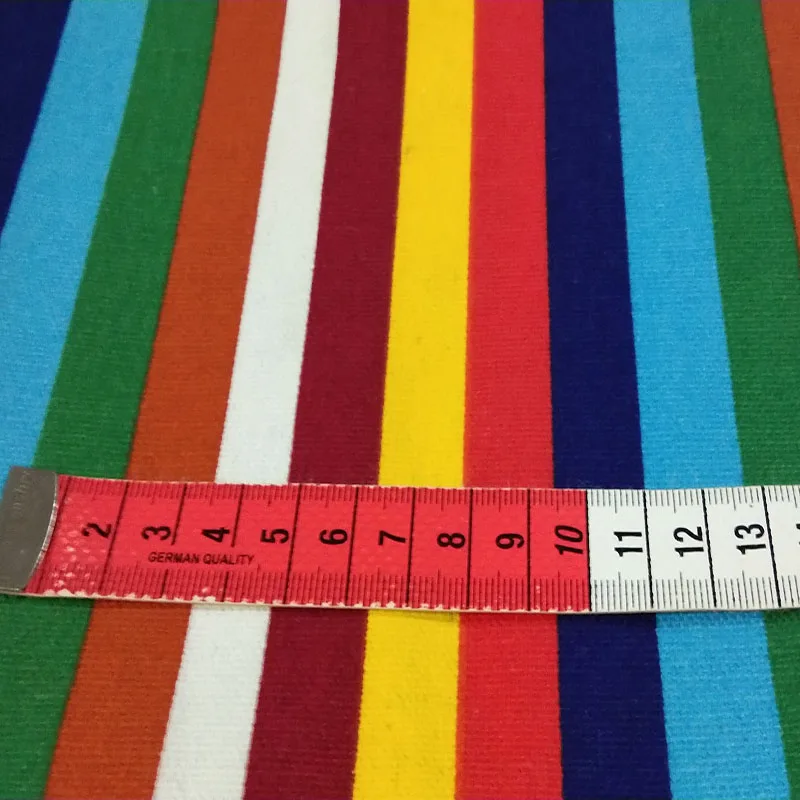 Красивая хлопчатобумажная ткань 50x13 5 см Полосатое платье радужных цветов холст
