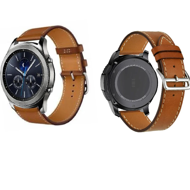 Браслет для Huami amazfit 3 2s/2/1 GTR 47 мм pace Tiwatch 1 pro кожаный ремешок samsung Galaxy 46 s3 pebble time 22