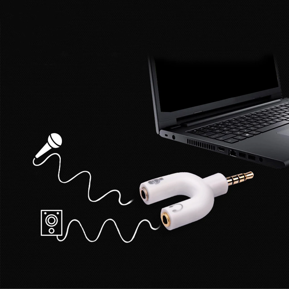 Новинка 3 5 мм U образный аудио адаптер для ноутбука стереопроигрыватель разъем