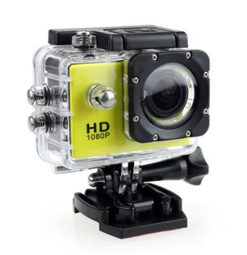 HD 1080P экшн-камера DV Sport 2,0 lcd 170D объектив водонепроницаемый pro Hero стиль камеры аксессуары для наружного действия - Цвет: Цвет: желтый