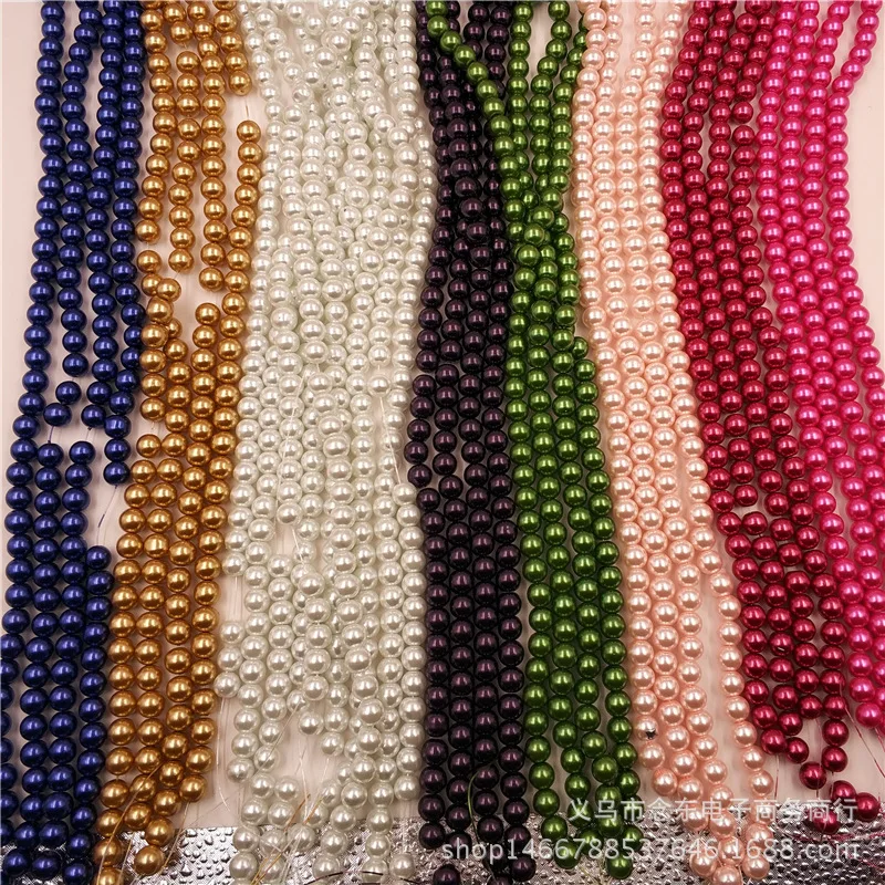 

DIY accessories beaded material color garment accessories ingredients straight hole imitation pearl beads of the lacquer that ba
