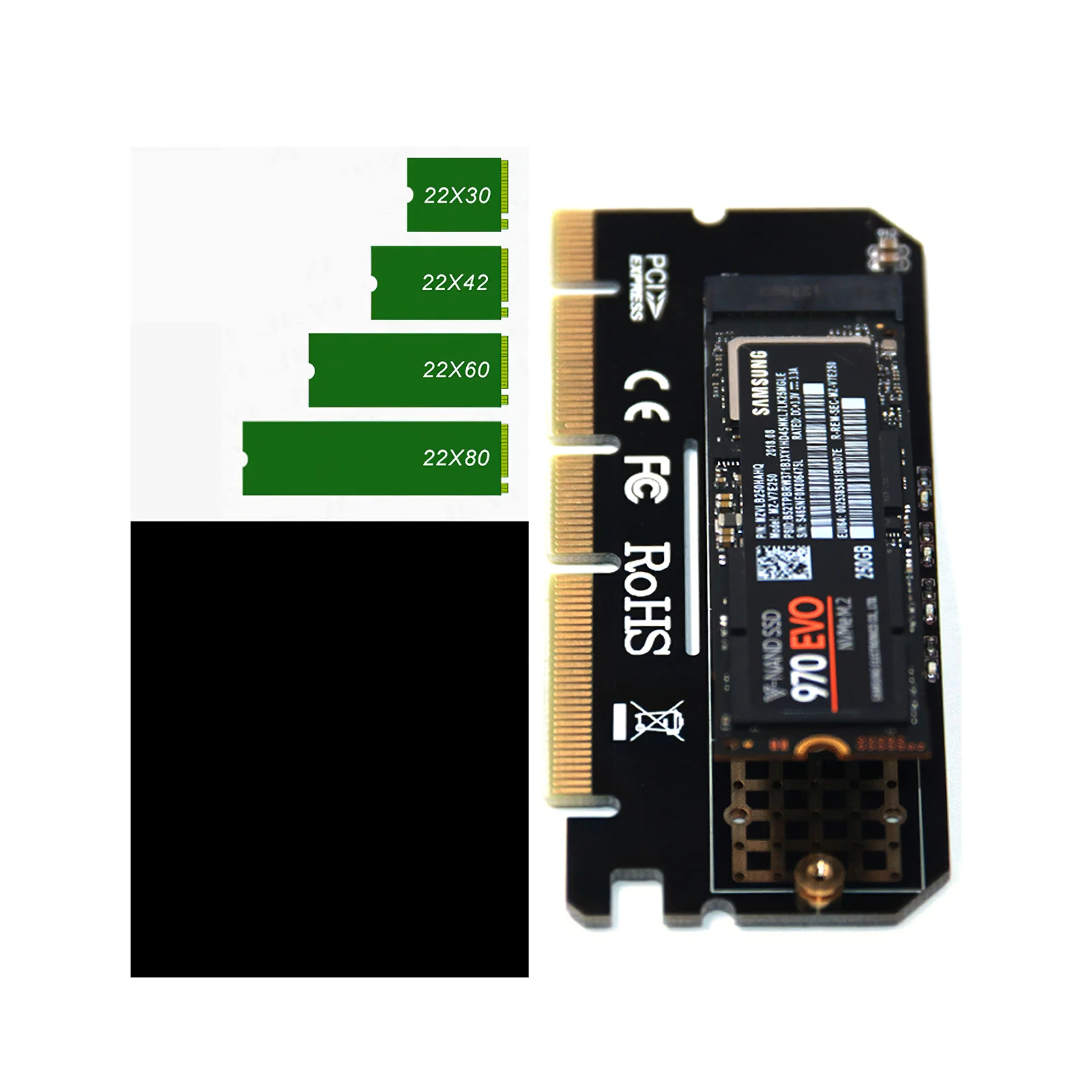 адаптер nvme m 2 nvme pcie к m2 адаптер ssd m2 nvme pci express x16 x8 x4