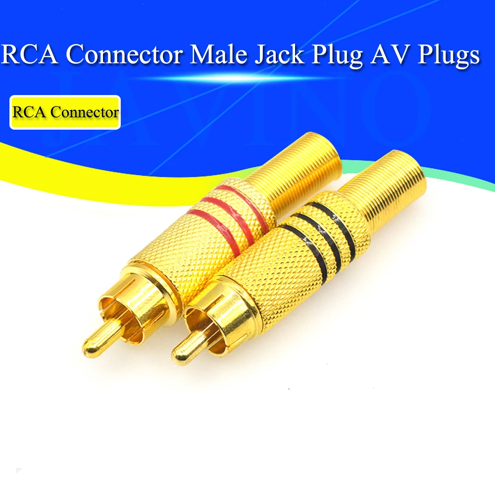 Металлический пружинный разъем RCA, Штекерный разъем, вилки AV для ПК, аудио Vedio, сварка, детали «сделай сам», золотистые, красные, черные, 2 шт.