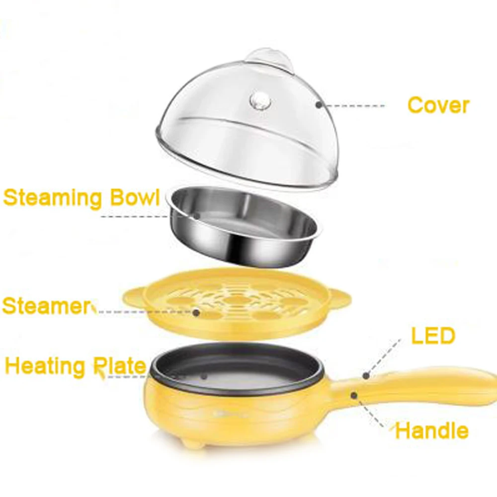 2 в 1 многофункциональная электрическая сковорода яйцеварка бойлер пароварка