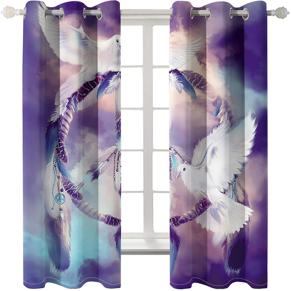 

Тканые шторы в виде Ловца снов, трехмерная цифровая печать с изображением животных, для спальни, левая и правая, с разделением, современные о...