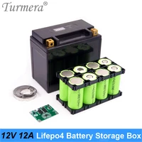 turmera 12v 12ah battery storage box 4s 12 8v 20a bms 2x4 holder nickel for 8pieces 32700 lifepo4 uninterrupted power supply use