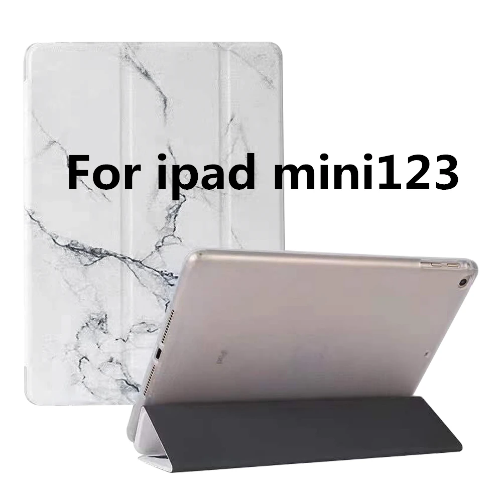 A mini123 Для iPad 9,7 ТПУ чехол мрамор из кожи с натуральным лицевым покрытием смарт-крышка для iPad 5/6 Air 2 Mini 1/2/3, iPad 2/3/4 Pro 10,5 мини 4/5 чехол - Цвет: A mini123