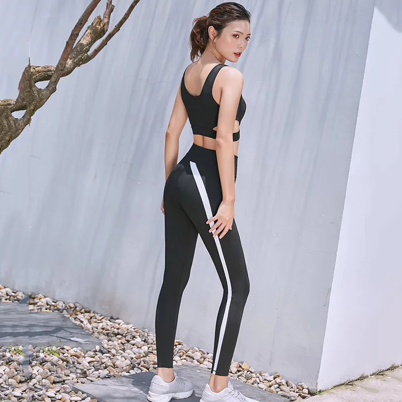 Женский комплект для йоги 2 шт. одежда фитнеса тренажерного зала комплекты