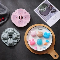 1pc cartoon silicone rice cake steamed cake mold with cover steamed baby food cake mold