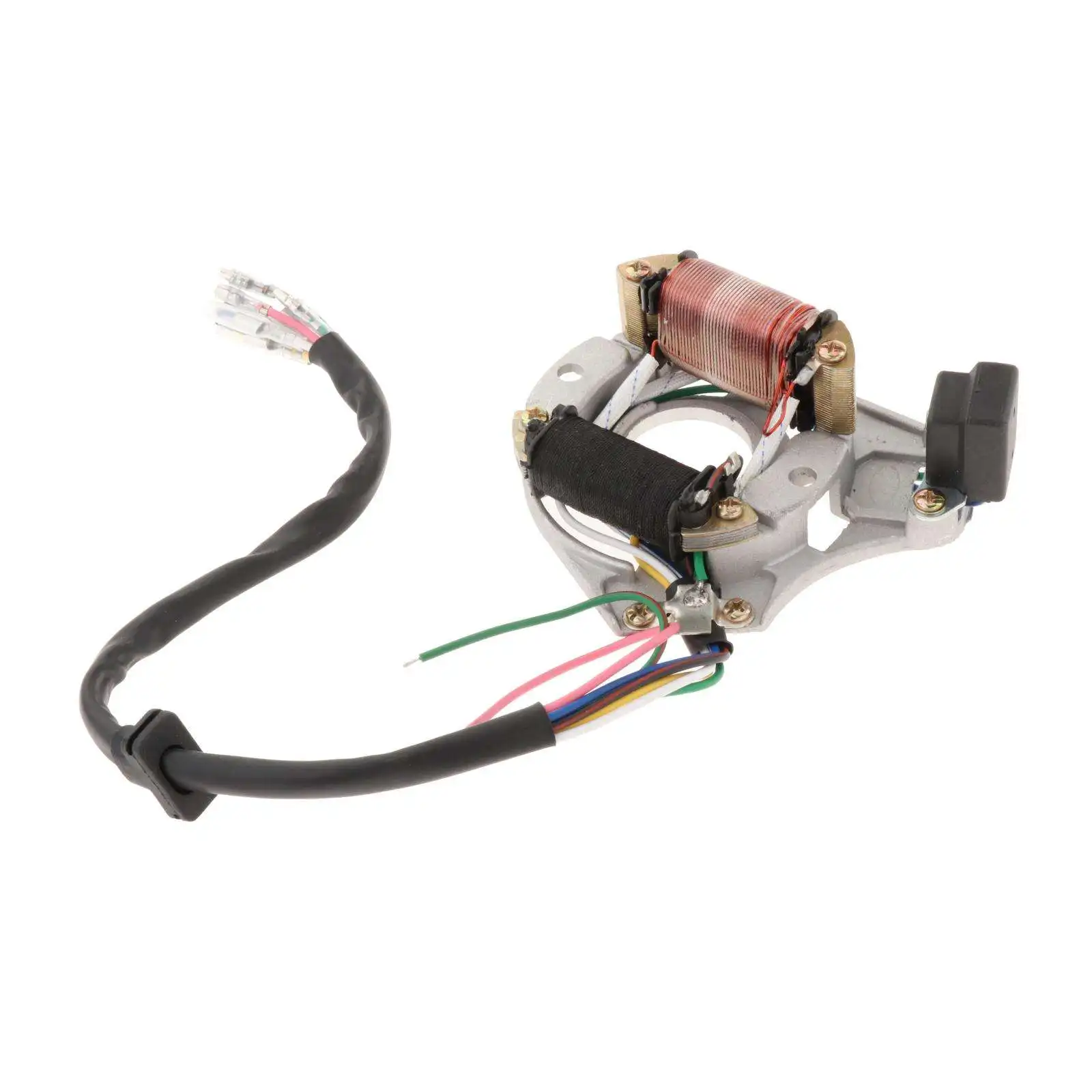 

Катушка статора для мотоцикла, сменная деталь в сборе, 2 катушки, питание от зажигания, подходит для 110 куб. См, 90 куб. См, 50 куб. См