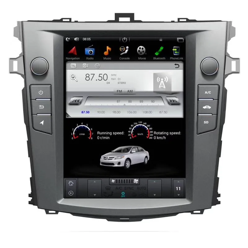 Chogath 10,4 дюймов Автомобильный мультимедийный плеер android 7,1 Автомобильный gps навигатор 2+ 32G Tesla экран для Toyota corolla 2007-2012