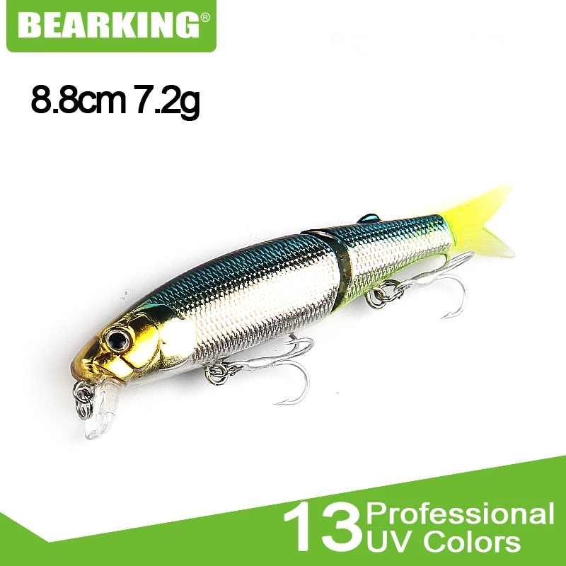 Bearking 5 шт. гольян рыболовная приманка лазерная жесткая искусственная с 3d глазами 8