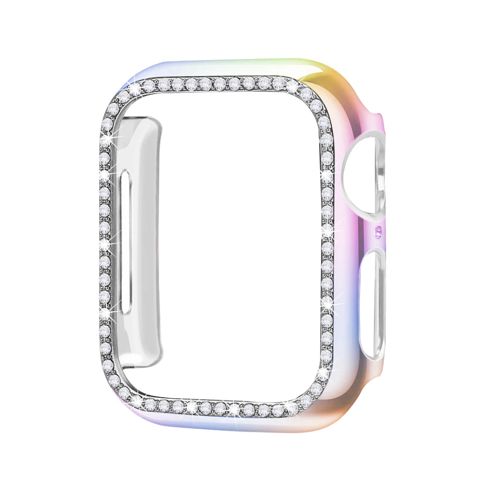 Чехол-бампер с алмазами защитный чехол для Apple Watch Cover Series 5 4 3 2 1 38 мм 42 мм чехол s для Iwatch 5 4 40 мм 44 мм аксессуары для часов