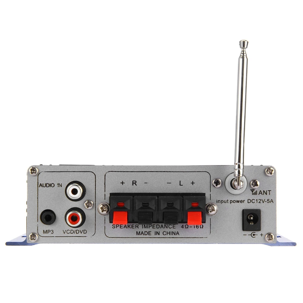 OllyMurs HY-502 Hi-Fi автомобильный стерео усилитель мощности Светодиодный звуковой режим аудио музыкальный плеер Поддержка USB MP3 DVD SD FM XL-18