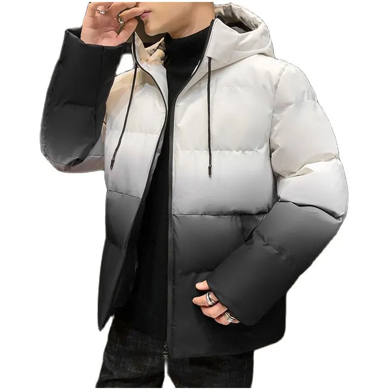 Men's Winter Coat New Style Padded Jacket Slim Down Padded Padded Jacket Gradient Color Warmth Men Casual Thick DownJacket